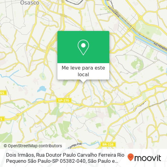 Dois Irmãos, Rua Doutor Paulo Carvalho Ferreira Rio Pequeno São Paulo-SP 05382-040 mapa