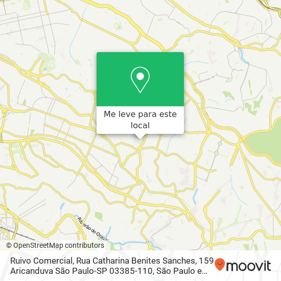 Ruivo Comercial, Rua Catharina Benites Sanches, 159 Aricanduva São Paulo-SP 03385-110 mapa