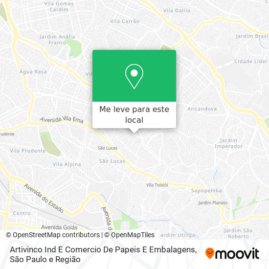 Artivinco Ind E Comercio De Papeis E Embalagens mapa