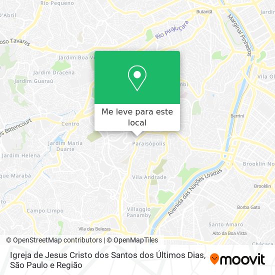 Igreja de Jesus Cristo dos Santos dos Últimos Dias mapa