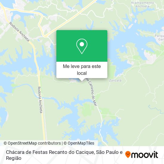 Chácara de Festas Recanto do Cacique mapa