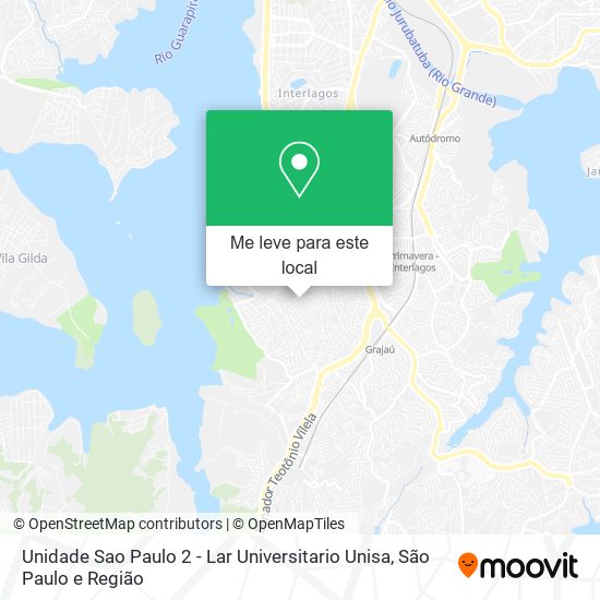 Unidade Sao Paulo 2 - Lar Universitario Unisa mapa