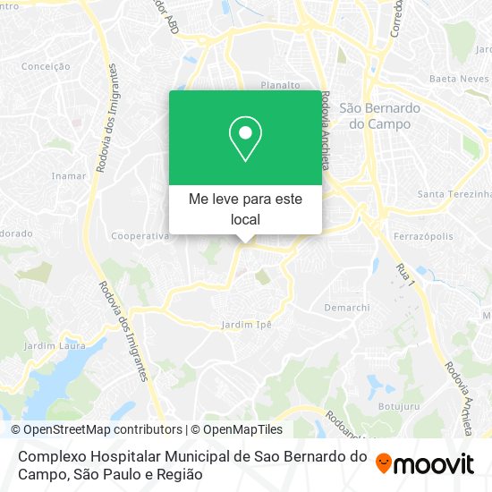 Complexo Hospitalar Municipal de Sao Bernardo do Campo mapa