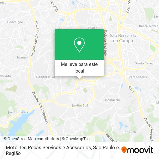 Moto Tec Pecas Servicos e Acessorios mapa
