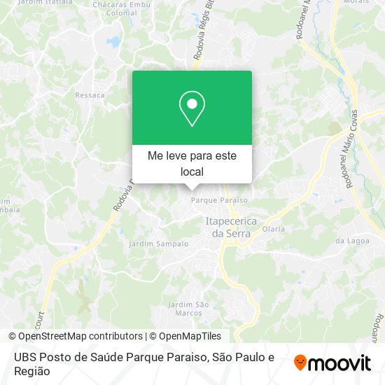 UBS Posto de Saúde Parque Paraiso mapa