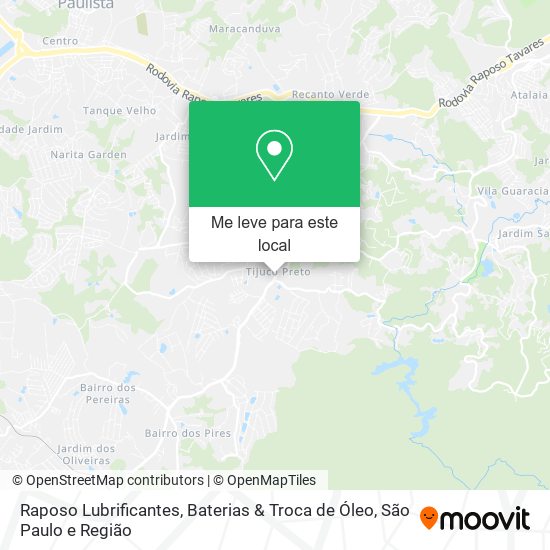 Raposo Lubrificantes, Baterias & Troca de Óleo mapa