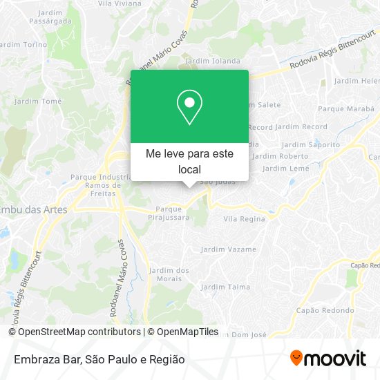 Como chegar até Embraza Bar em Embu Das Artes de ônibus, metrô ou trem?