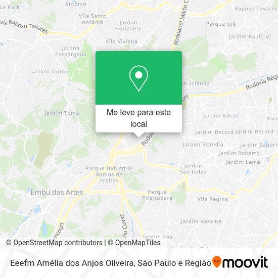 Como chegar até Eeefm Amélia dos Anjos Oliveira em Embu Das Artes de ...