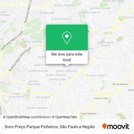 Bom Preço Parque Pinheiros mapa