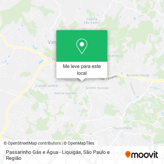 Passarinho Gás e Água - Liquigás mapa