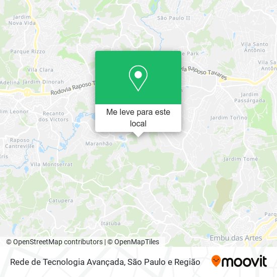 Rede de Tecnologia Avançada mapa