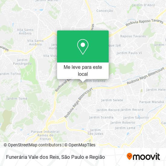 Funerária Vale dos Reis mapa