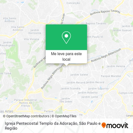 Igreja Pentecostal Templo da Adoração mapa