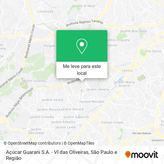 Açúcar Guarani S.A. - Vl das Oliveiras mapa