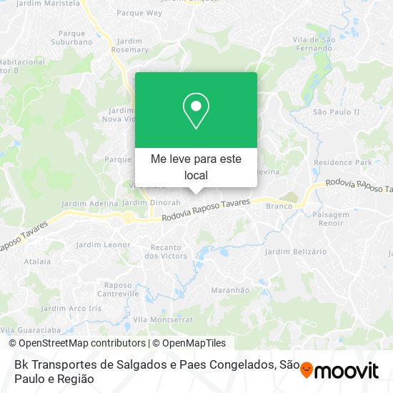 Bk Transportes de Salgados e Paes Congelados mapa