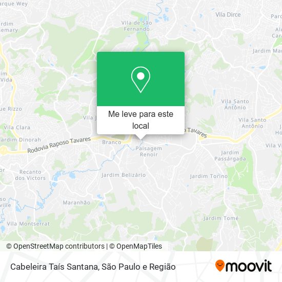 Cabeleira Taís Santana mapa