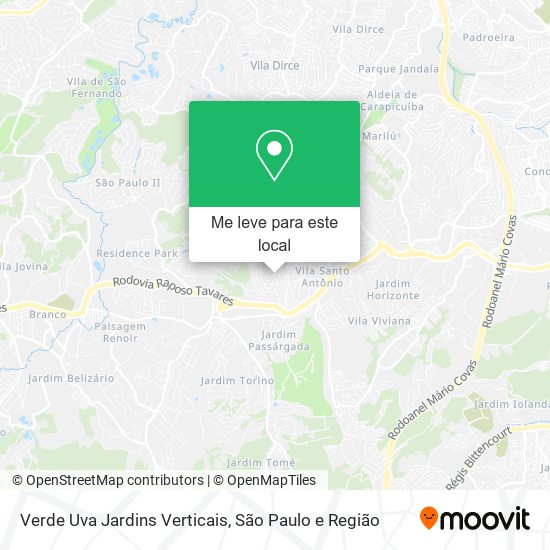 Verde Uva Jardins Verticais mapa