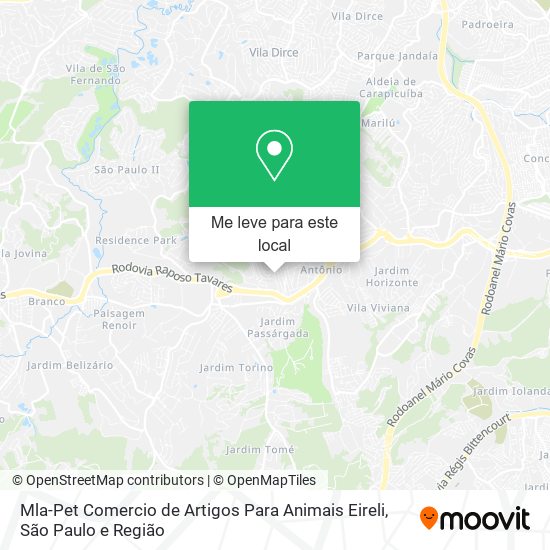 Mla-Pet Comercio de Artigos Para Animais Eireli mapa