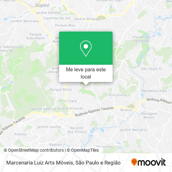 Marcenaria Luiz Arts Móveis mapa