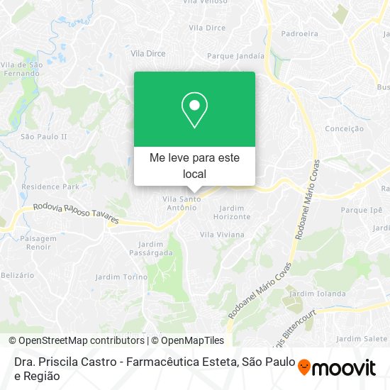 Dra. Priscila Castro - Farmacêutica Esteta mapa