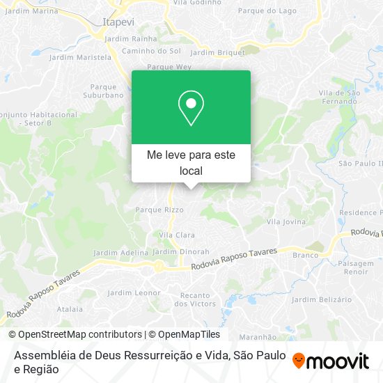 Assembléia de Deus Ressurreição e Vida mapa