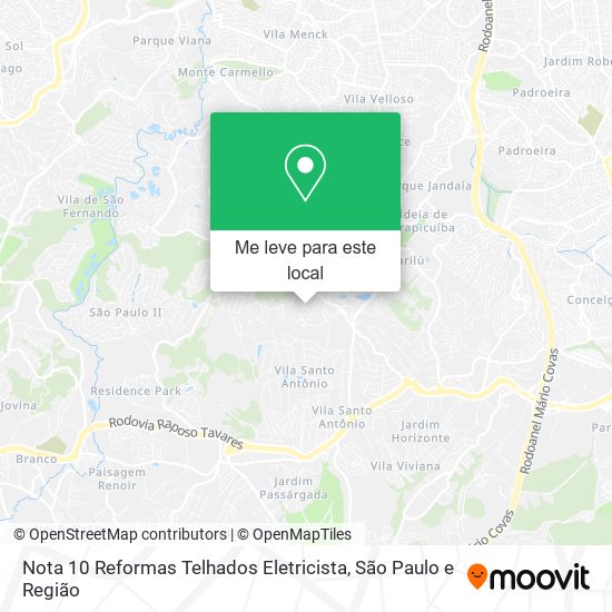 Nota 10 Reformas Telhados Eletricista mapa