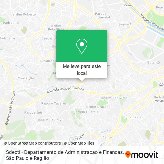 Sdecti - Departamento de Administracao e Financas mapa
