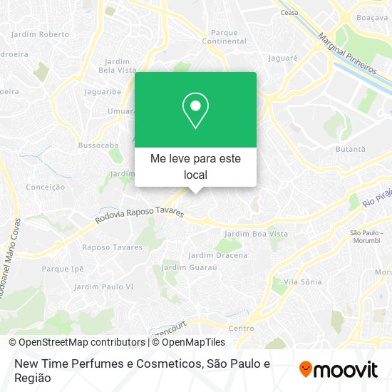 New Time Perfumes e Cosmeticos mapa