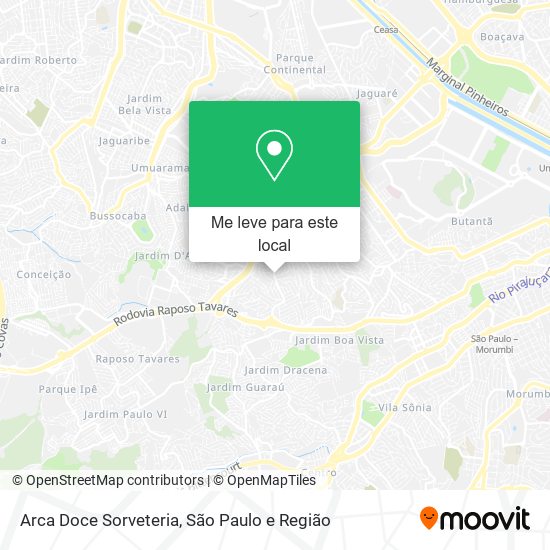 Arca Doce Sorveteria mapa