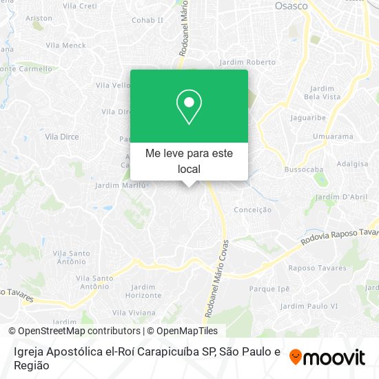 Igreja Apostólica el-Roí Carapicuíba SP mapa
