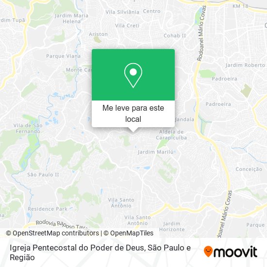 Igreja Pentecostal do Poder de Deus mapa