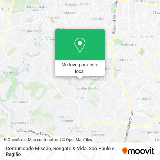 Comunidade Missão, Resgate & Vida mapa