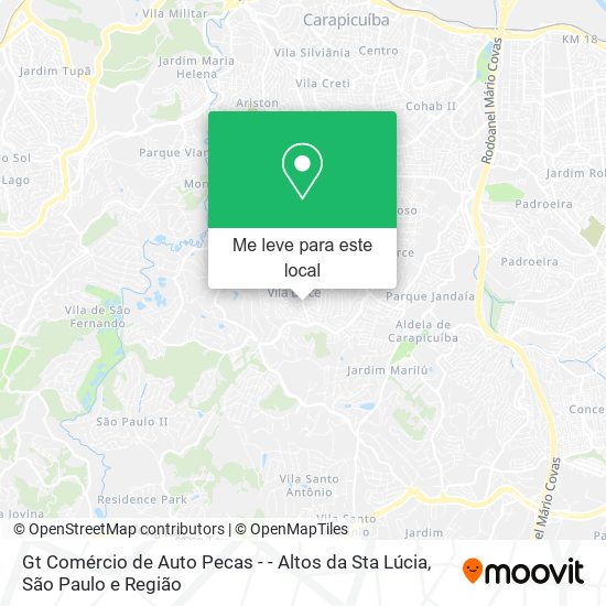 Gt Comércio de Auto Pecas - - Altos da Sta Lúcia mapa