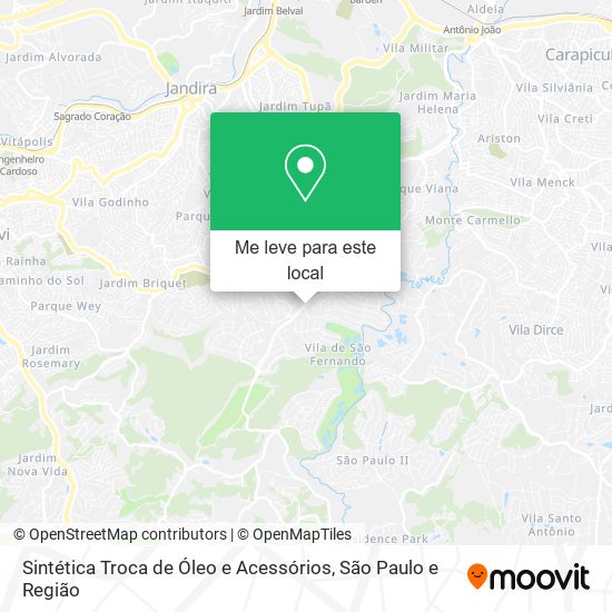 Sintética Troca de Óleo e Acessórios mapa