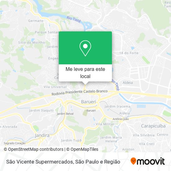 São Vicente Supermercados mapa