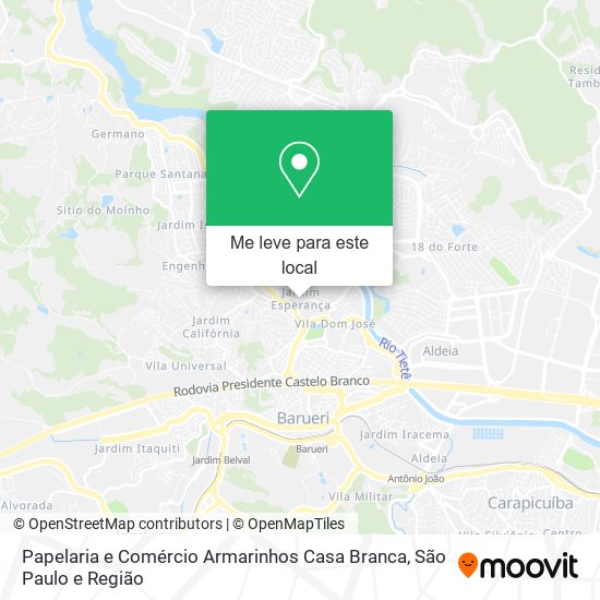 Papelaria e Comércio Armarinhos Casa Branca mapa