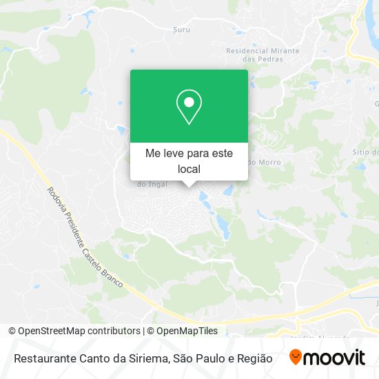 Restaurante Canto da Siriema mapa