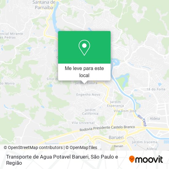 Transporte de Agua Potavel Barueri mapa