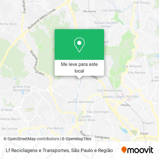 Lf Reciclagens e Transportes mapa