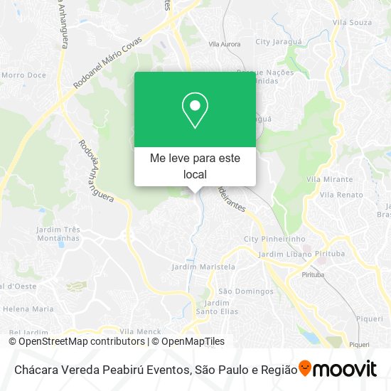 Chácara Vereda Peabirú Eventos mapa