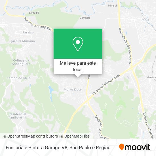 Funilaria e Pintura Garage V8 mapa