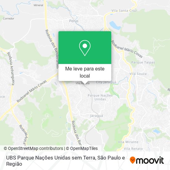 UBS Parque Nações Unidas sem Terra mapa