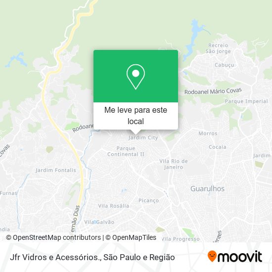 Jfr Vidros e Acessórios. mapa