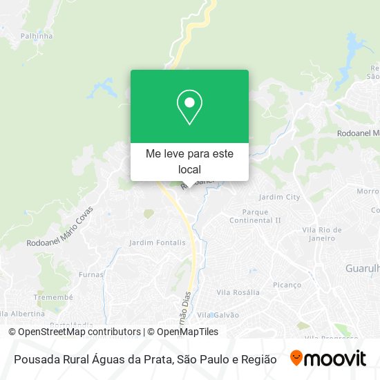 Pousada Rural Águas da Prata mapa