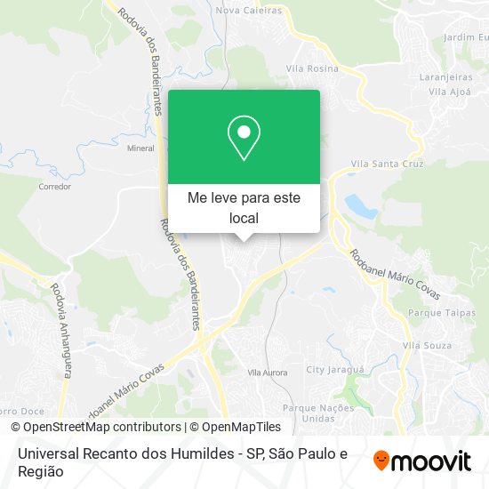 Universal Recanto dos Humildes - SP mapa