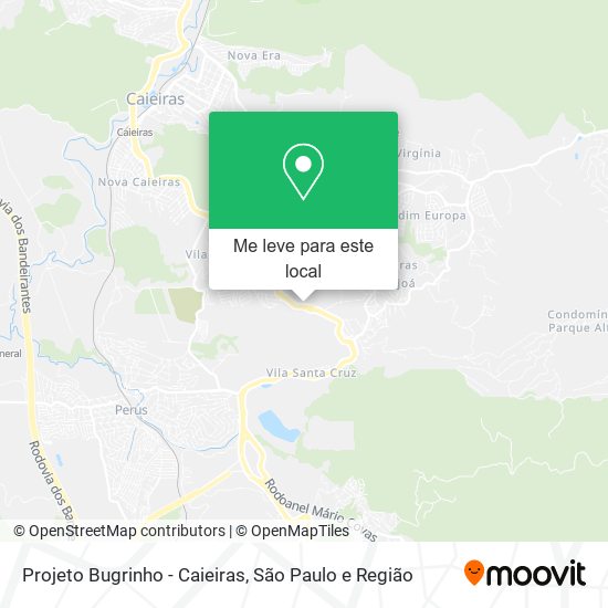 Projeto Bugrinho - Caieiras mapa