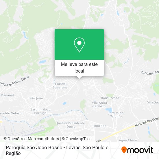 Paróquia São João Bosco - Lavras mapa