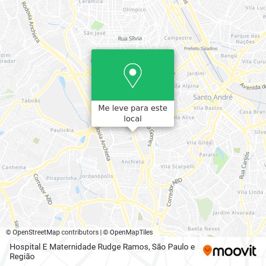 Hospital E Maternidade Rudge Ramos mapa