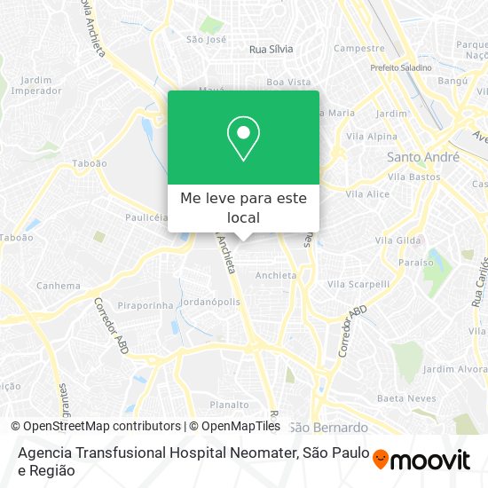 Agencia Transfusional Hospital Neomater mapa