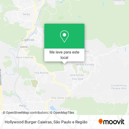 Hollywood Burger Caieiras mapa